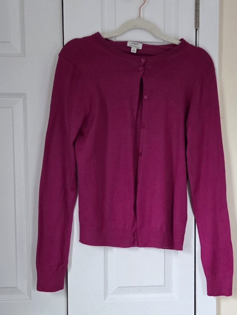 J. Crew Women's Button-Front Cardigan - Fuchsia Pink